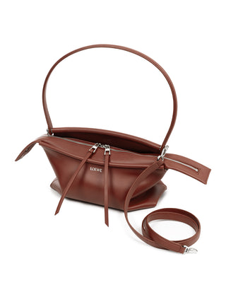 Kleine Whisker Tasche aus glasiertem Kalbsleder in Cognac