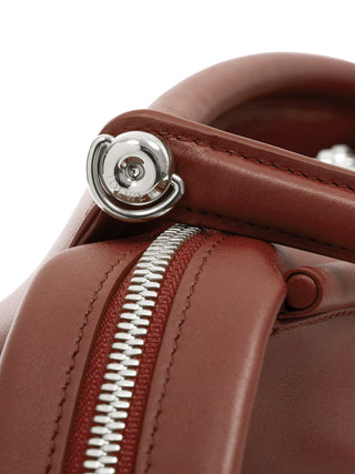 Kleine Whisker Tasche aus glasiertem Kalbsleder in Cognac