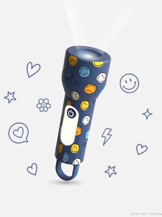 Smiley Glowy Taschenlampe - Blau