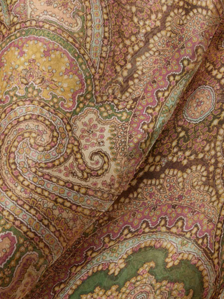 Clash Lantern Midi Dress Emerald Paisley