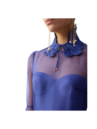 Clash Lantern Mini Dress Electric Blue