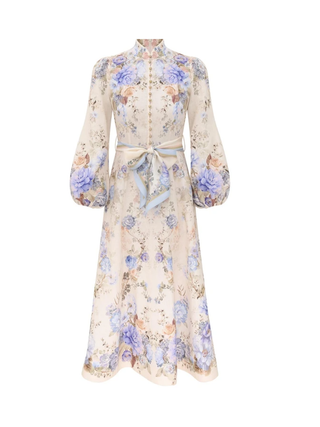 Clash Button Midi Dress