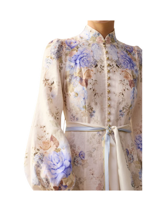 Clash Button Midi Dress
