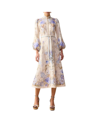 Clash Button Midi Dress