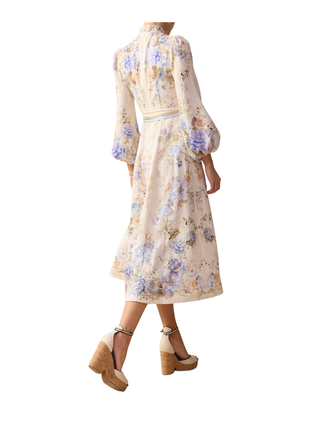 Clash Button Midi Dress