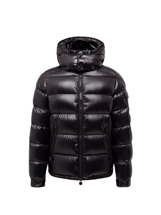 Maya kurze Daunenjacke mit Kapuze - Schwarz