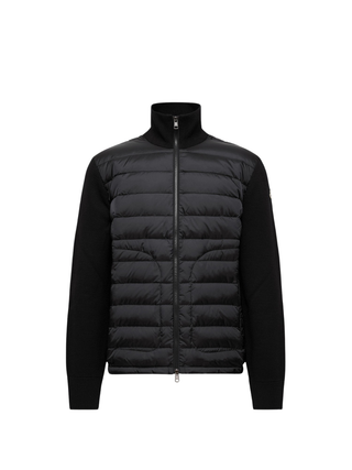 Gepolsterte Strickjacke mit Reißverschluss - Schwarz