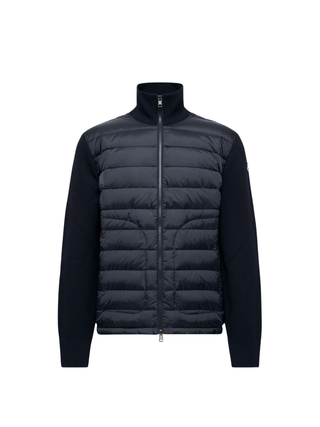 Gepolsterte Strickjacke mit Reißverschluss - Navy