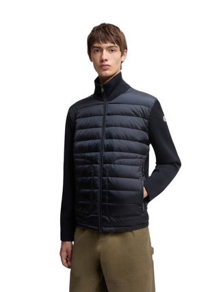 Gepolsterte Strickjacke mit Reißverschluss - Navy