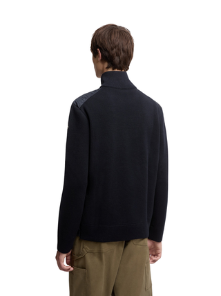 Gepolsterte Strickjacke mit Reißverschluss - Navy