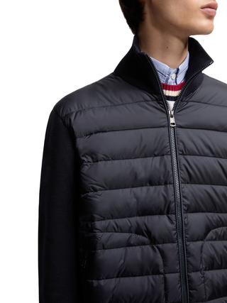 Gepolsterte Strickjacke mit Reißverschluss - Navy