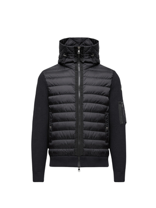 Gepolsterte Strickjacke mit Reißverschluss - Schwarz