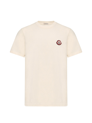 T-Shirt aus Baumwolljersey mit Logo - Weiß-Elfenbein