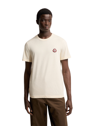 T-Shirt aus Baumwolljersey mit Logo - Weiß-Elfenbein