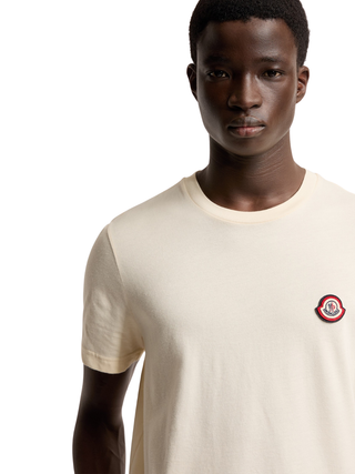 T-Shirt aus Baumwolljersey mit Logo - Weiß-Elfenbein