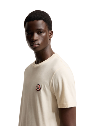 T-Shirt aus Baumwolljersey mit Logo - Weiß-Elfenbein