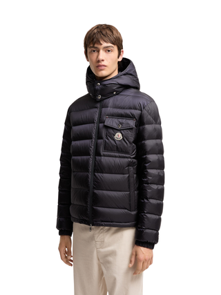 Verith kurze Daunenjacke mit Kapuze - Dunkelblau