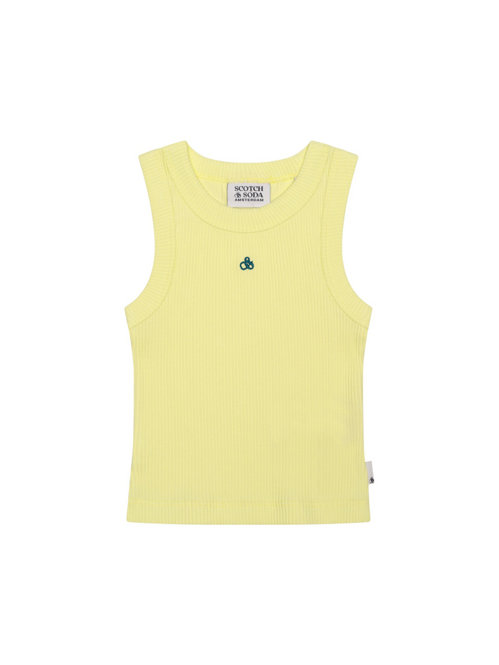 Geripptes Slim-Fit-Tanktop - Gelb