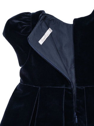 Samtkleid mit Zierschleife - Navy