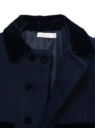 Traditioneller Mantel mit Samtknöpfen - Marine