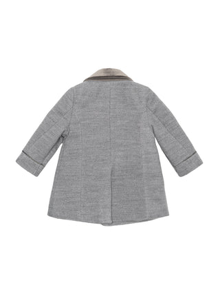 Mantel mit Samt-Details - Grau