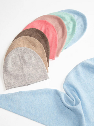 Kaschmirmütze Kim - Hellblau Mélange