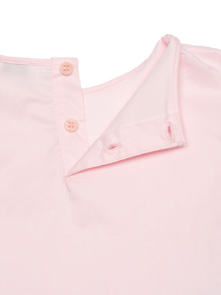 Top mit kurzen Tüll-Ärmeln - Pearl Pink
