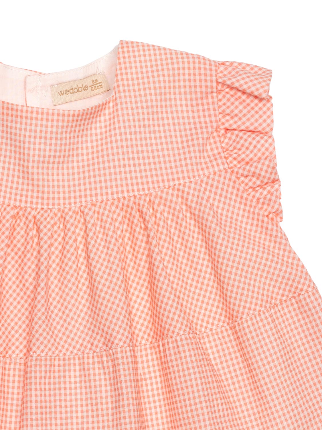 Vichy Kleid im Karo-Design - Peach