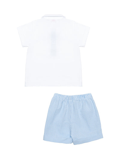 Set aus Poloshirt und Shorts - Weiß