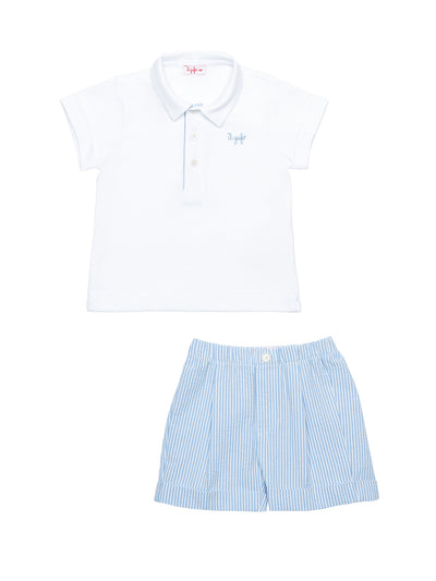 Set aus Poloshirt und Shorts - Weiß