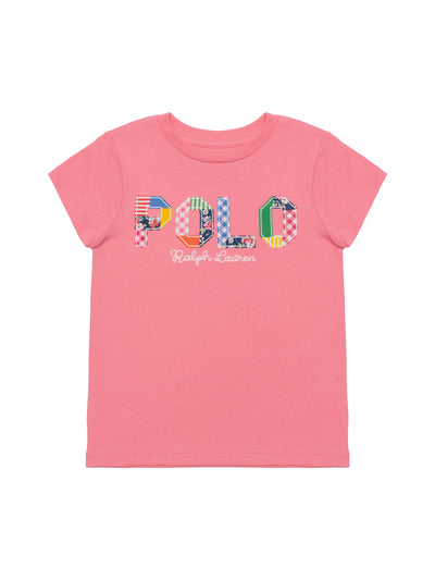 T-Shirt mit Patchwork-Logo - Florida Pink