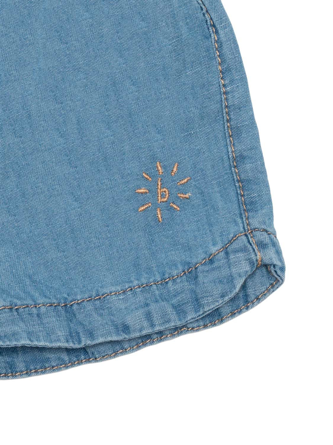 Denim Leinen-Shorts - Hellblau