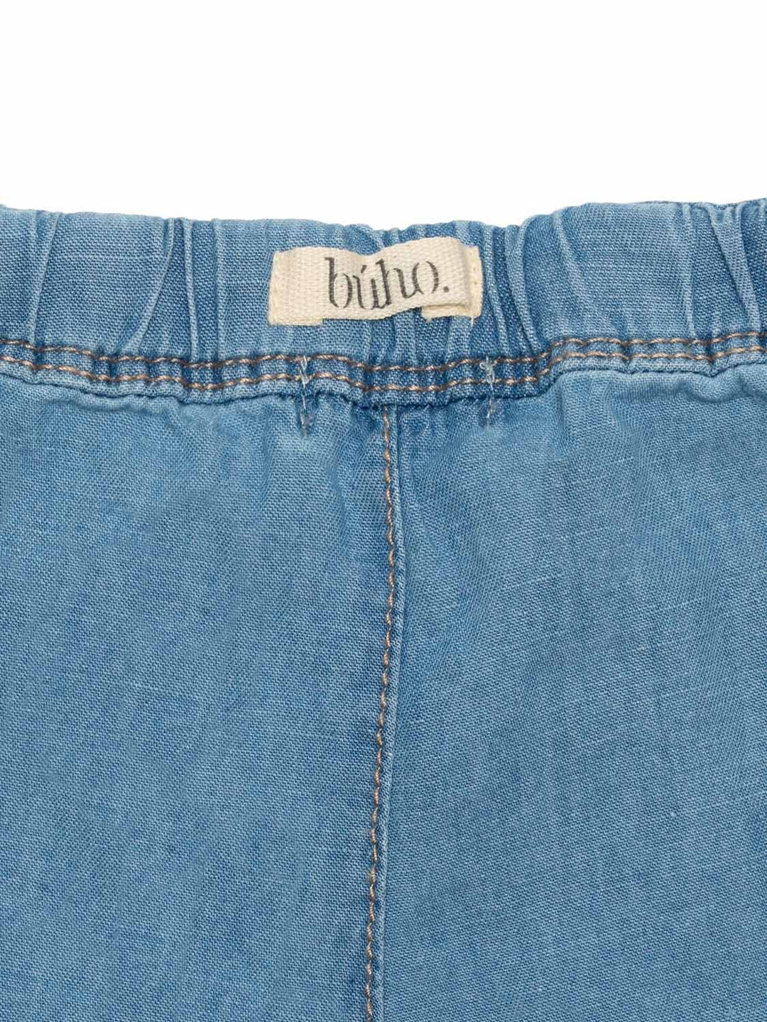 Denim Leinen-Shorts - Hellblau