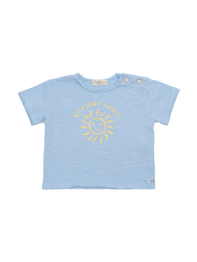 T-Shirt mit Sonnen-Motiv - Placid Blue