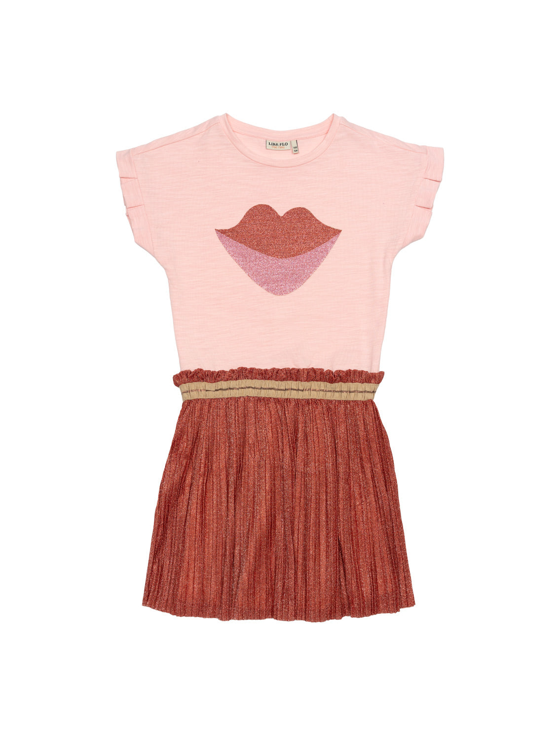 Fancy Kleid mit glitzernden Details - Apricot