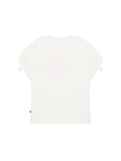 T-Shirt mit Kordelzug in den Ärmeln - Off White