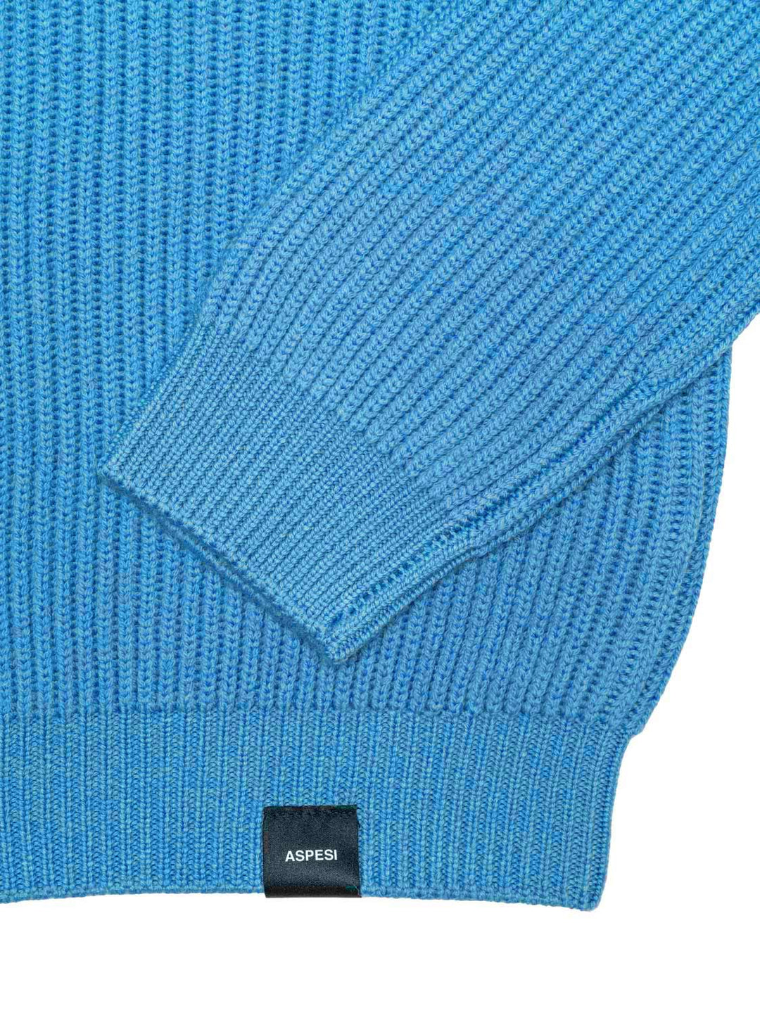 Rippstrick-Pullover - Blau