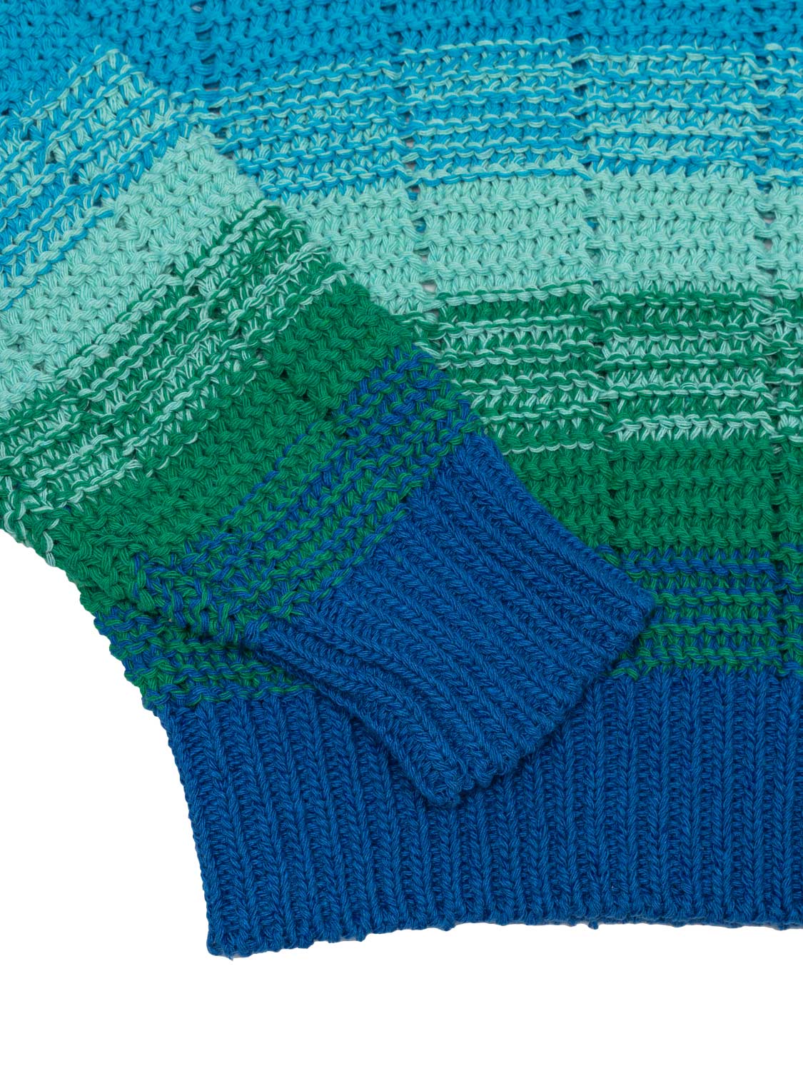 Strickpullover mit Farbverlauf - Grün/Blau