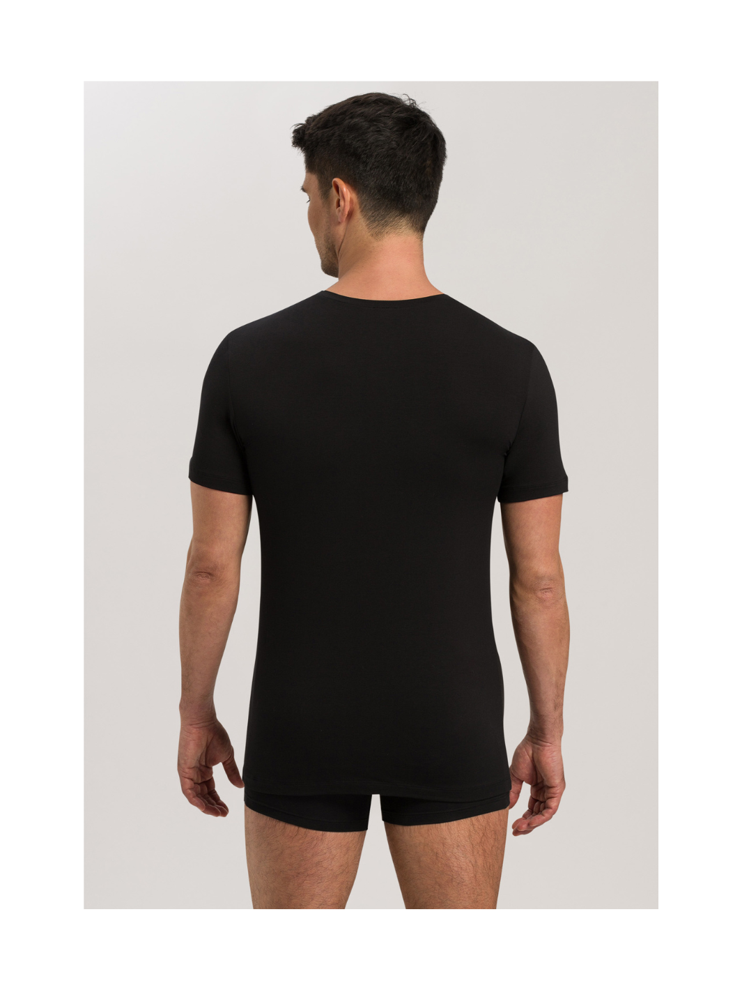 V-Shirt Cotton Superior Kurzarm- Schwarz