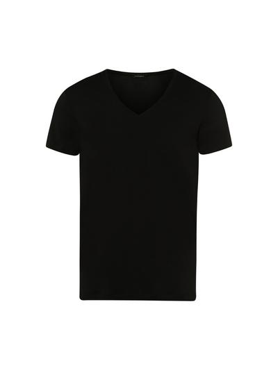 V-Shirt Cotton Superior Kurzarm- Schwarz
