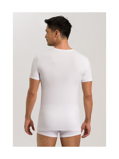 V-Shirt Cotton Superior Kurzarm- Weiß