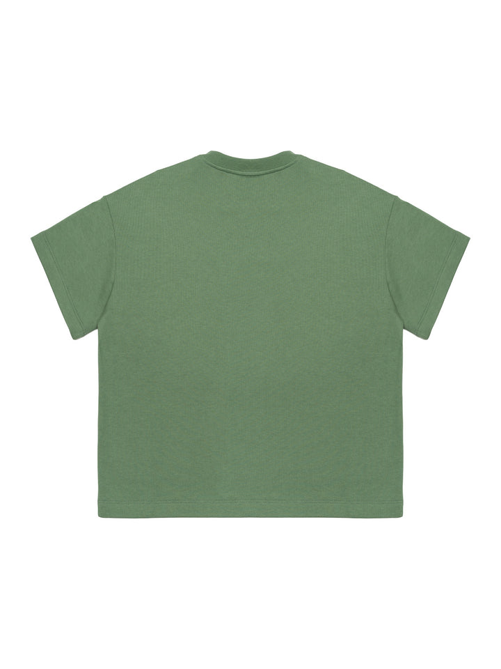 T-Shirt mit Stickerei - Olivegrün