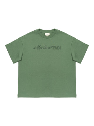 T-Shirt mit Stickerei - Olivegrün
