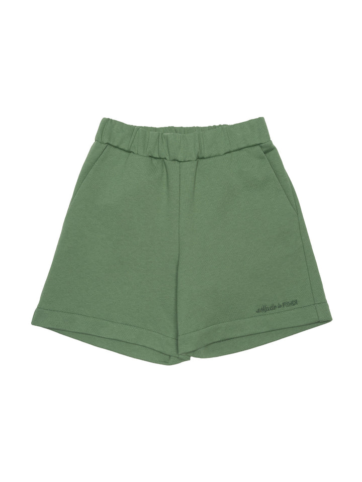 Bermuda-Shorts mit Stickerei - Olivegrün