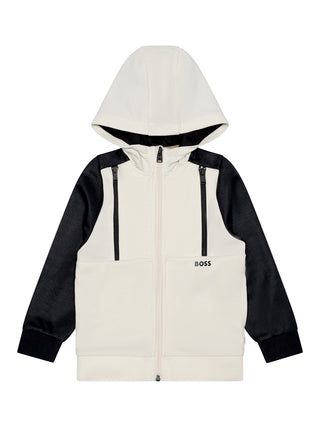 Jogginganzug betsehend aus Sweatjacke und Shorts - Beige/Schwarz