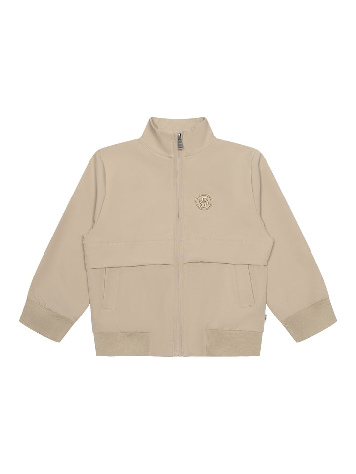 Leichte Jacke mit Logo-Stickerei - Beige