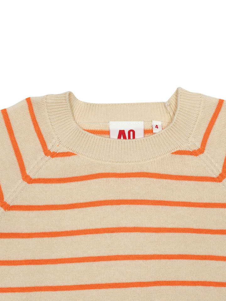 Albi gestreifter Pullover - Beige/Orange