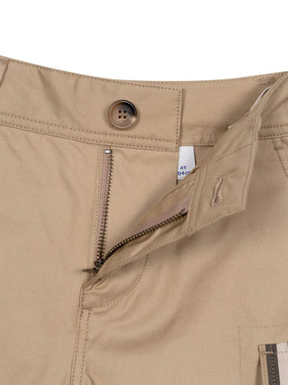 Baumwoll-Cargoshorts mit Check-Besatz