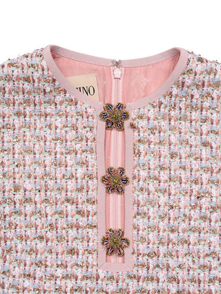 Kurzes Kleid aus Ribbon-Tweed
