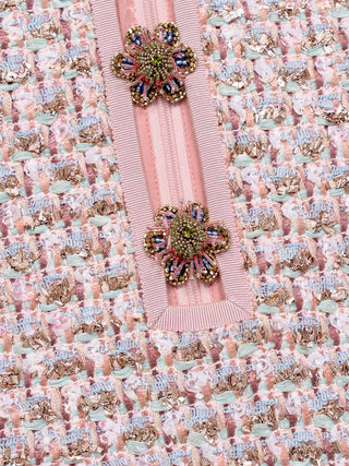 Kurzes Kleid aus Ribbon-Tweed